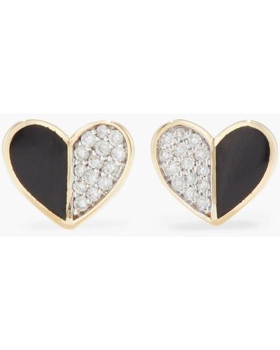 Adina Reyter 14-karat Gold, Diamond And Enamel Earrings - Black