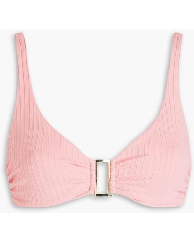 Melissa Odabash Bel air geripptes bikini-oberteil mit bügel und verzierung - Pink