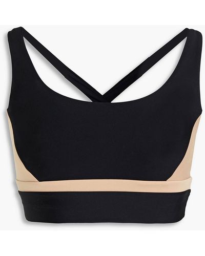 The Upside Play Color Printed Two-tone Stretch Sports Bra - Black