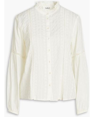Ba&sh Heidi Embroidered Cotton Shirt - White