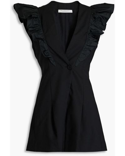 Philosophy Di Lorenzo Serafini Ruffled Wool-blend Crepe Playsuit - Black