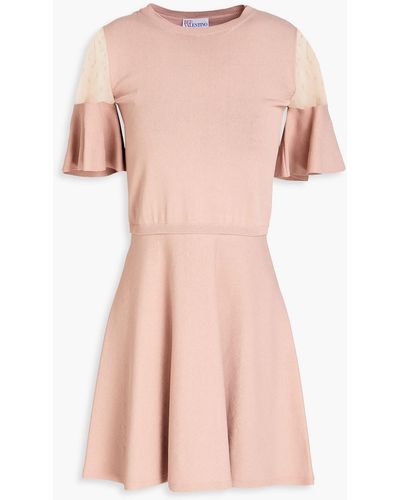 RED Valentino Point D'esprit Knitted Mini Dress - Pink