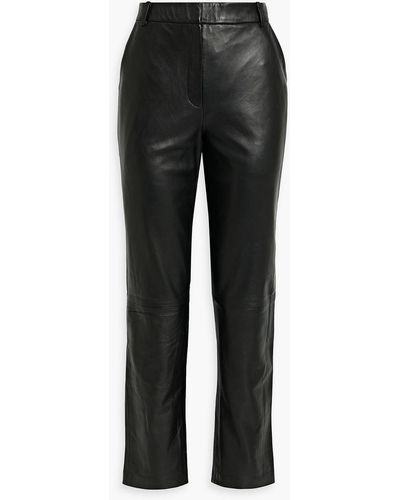 Muubaa Lola Leather Straight-leg Trousers - Black