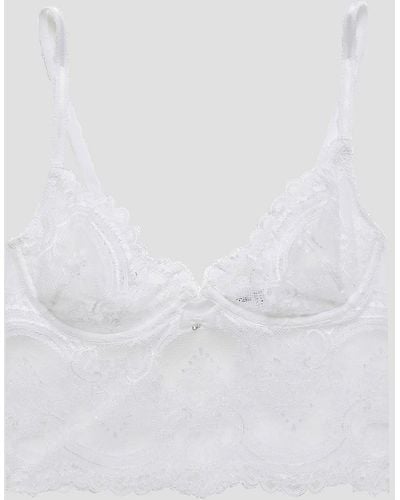 Wacoal Chrystalle Cutout Crystal-embellished Stretch-lace Soft-cup Bralette - White