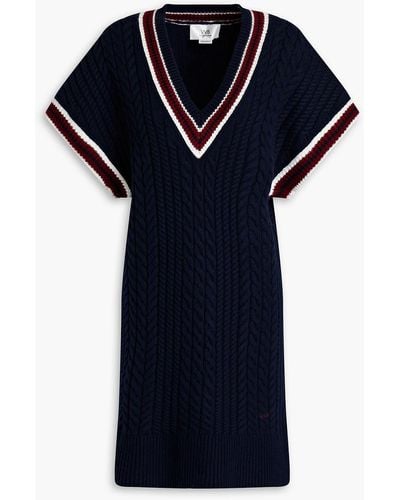 Victoria Beckham Cable-knit Mini Dress - Blue