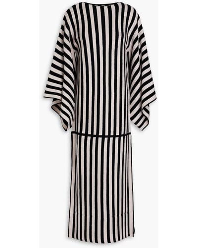 By Malene Birger Gerta Striped Wool-blend Midi Dress - White