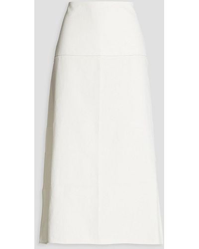 Jil Sander Linen Midi Skirt - White