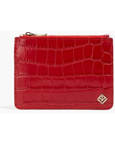Sandro Croc-effect Leather Pouch - Red