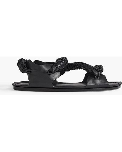 Jil Sander Braided Leather Sandals - Black