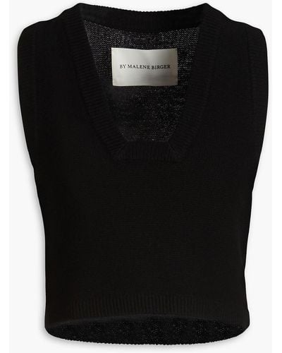 By Malene Birger Wione Cropped Wool Vest - Black