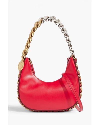 Stella McCartney Frayme Mini Faux Leather Shoulder Bag - Red