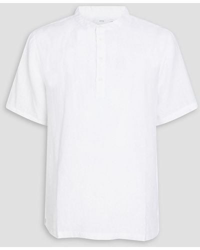 Onia Hemd aus leinen mit flammgarneffekt - Weiß