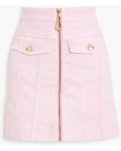 Aje. Melody Denim Mini Skirt - Pink