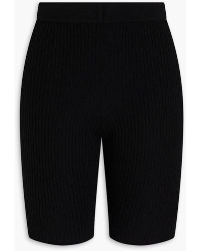Loulou Studio Amalfita Ribbed Cashmere Shorts - Black