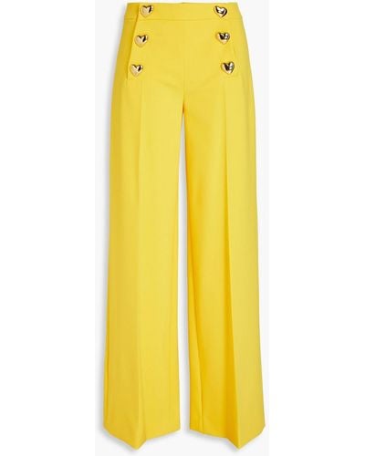 Moschino Crepe Wide-leg Pants - Yellow