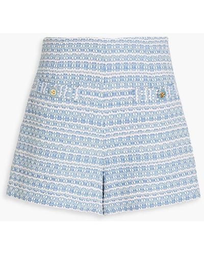 Sandro Cyril shorts aus tweed aus einer baumwollmischung - Blau