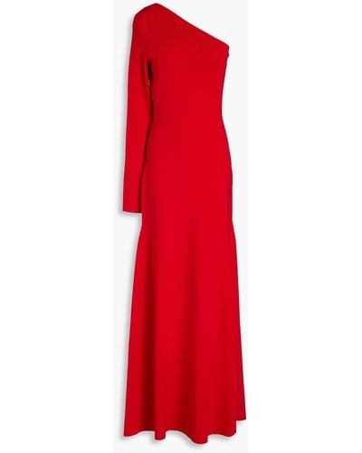 Victoria Beckham One-shoulder Stretch-knit Maxi Dress - Red