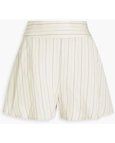 Palmer//Harding Release Pinstriped Satin-twill Shorts - White