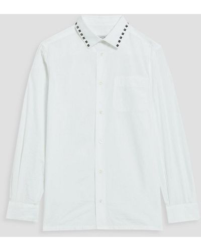 Valentino Rockstud Cotton-poplin Shirt - White