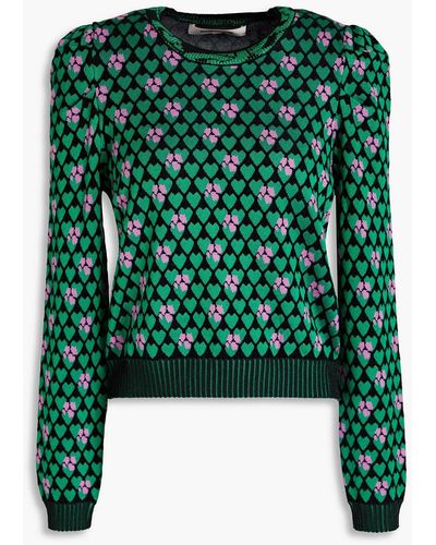 Diane von Furstenberg Roberta Jacquard-knit Sweater - Green