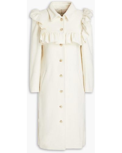 Cami NYC Viera Ruffled Wool-felt Coat - White