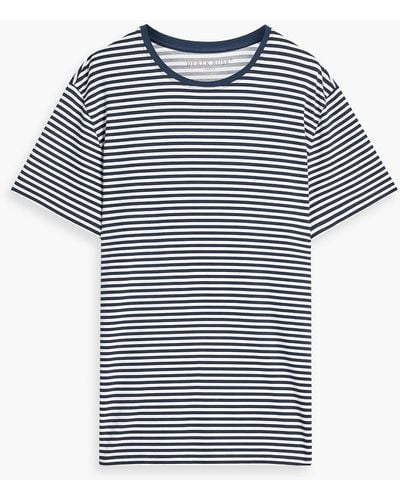 Derek Rose Alfie Striped Stretch-modal Jersey T-shirt - Blue