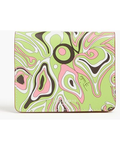 Emilio Pucci Printed Leather Wallet - Green