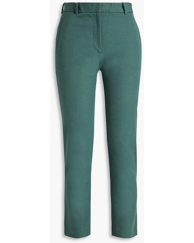 JOSEPH Elliston Stretch-gabardine Slim-leg Pants - Green