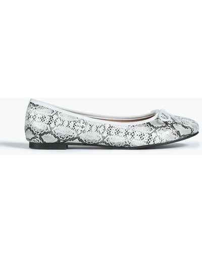 French Sole Amelie Snake-print Leather Ballet Flats - Multicolour