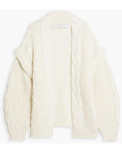 IRO Ynara Cable-knit Wool-blend Cardigan - White