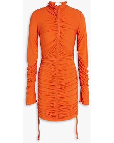 A.L.C. Nolan Ruched Jersey Mini Dress - Orange