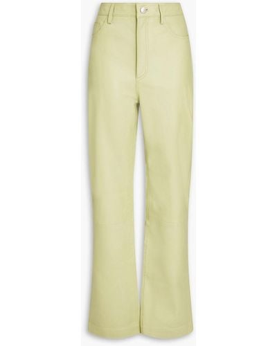 REMAIN Birger Christensen Leather Straight-leg Pants - Yellow