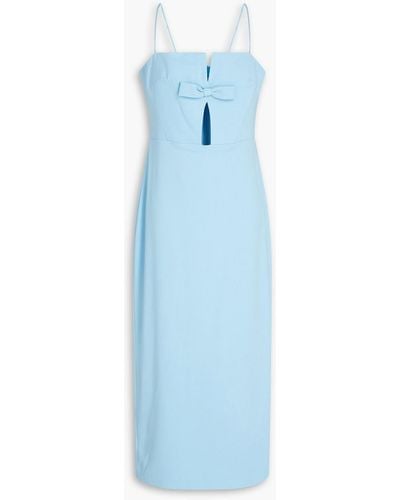 ML Monique Lhuillier Cutout Crepe Midi Dress - Blue