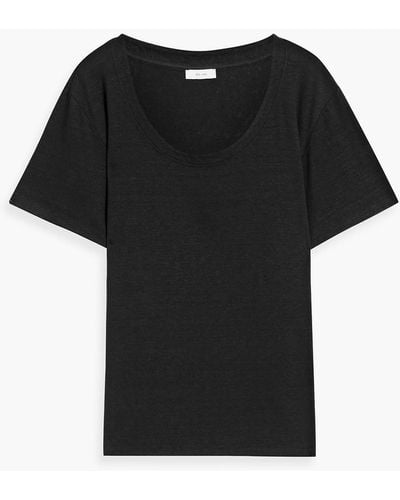 Iris & Ink Tessa Linen-blend Jersey T-shirt - Black