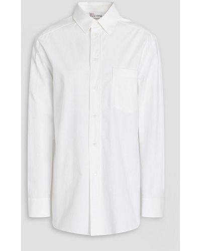 RED Valentino Tiered Point D'esprit And Cotton-blend Shirt - White
