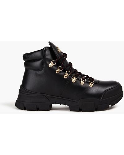 Love Moschino Leather Hiking Boots - Black