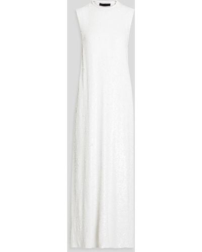 Proenza Schouler Twisted Sequined Tulle Maxi Dress - White