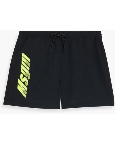 MSGM Mid-length Printed Swim Shorts - Black