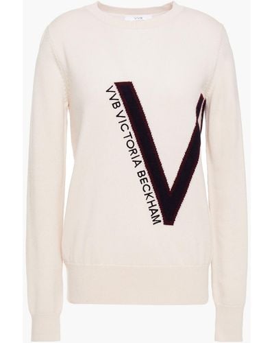 Victoria Beckham Intarsia Wool Sweater - Multicolor