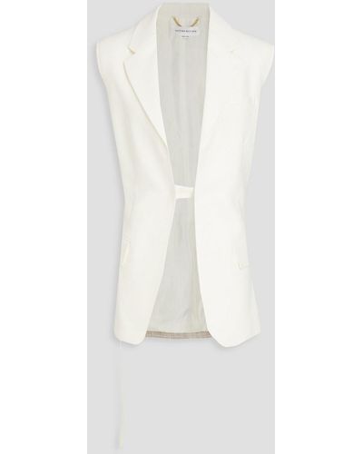 Victoria Beckham Tweed-paneled Crepe Vest - White
