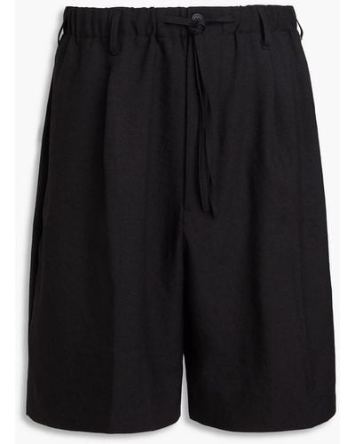 Y-3 Striped Satin-twill Shorts - Black