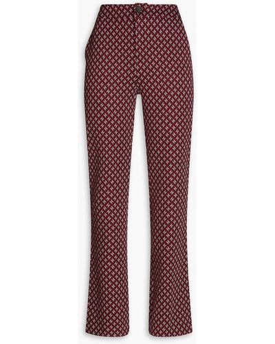 Claudie Pierlot Piny Printed Jersey Straight-leg Trousers - Red