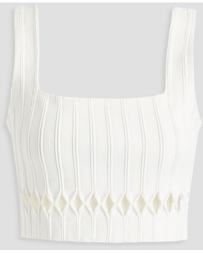 Aje. Ney Cutout Stretch-knit Wrap Top - White