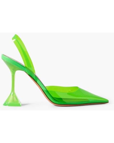 AMINA MUADDI Holli Glass Neon Pvc Slingback Pumps - Green