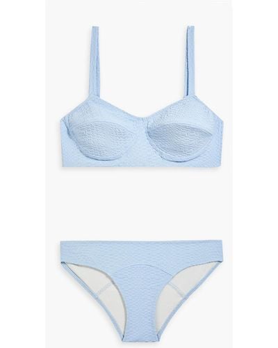 Lisa Marie Fernandez Bikini aus seersucker - Blau