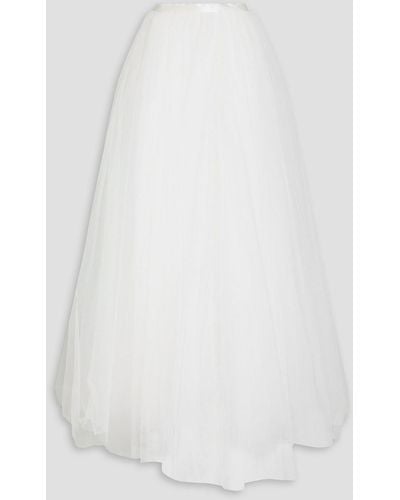 Catherine Deane Delphi Satin-trimmed Tulle Maxi Skirt - White