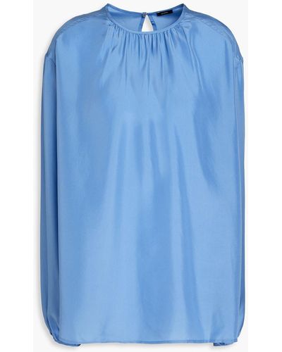 JOSEPH Belina bluse aus habotai-seide mit raffung - Blau