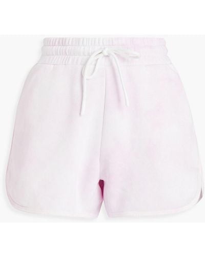 Maje Beflockte shorts aus fleece aus einer baumwollmischung mit batikmuster - Mehrfarbig
