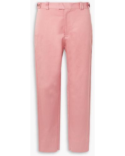 Bassike Cotton-blend Twill Straight-leg Trousers - Pink