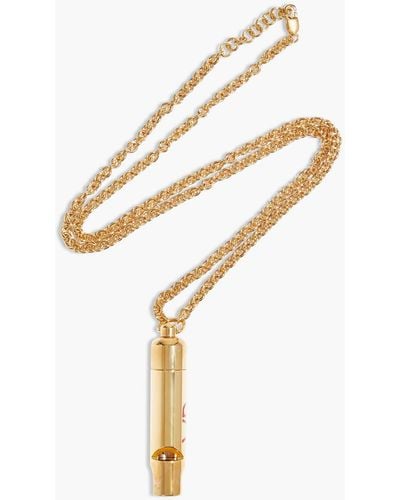 Victoria Beckham Whistle Gold-tone Enamel Necklace - Metallic